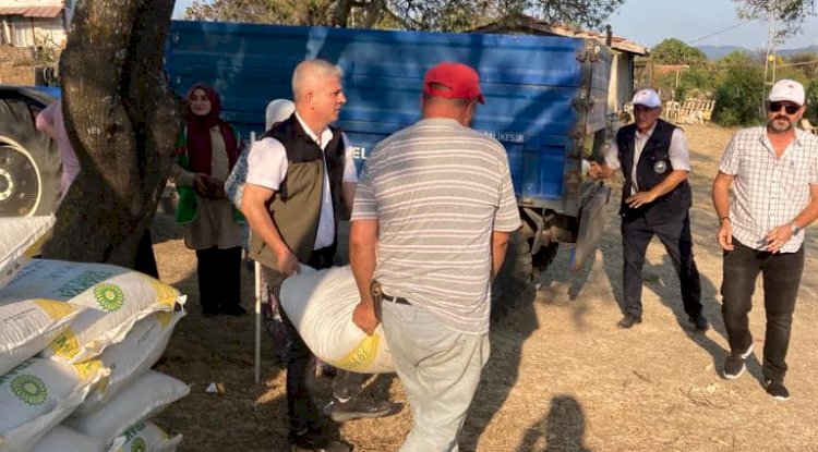 Yangından etkilenen üreticilere destekler sürüyor